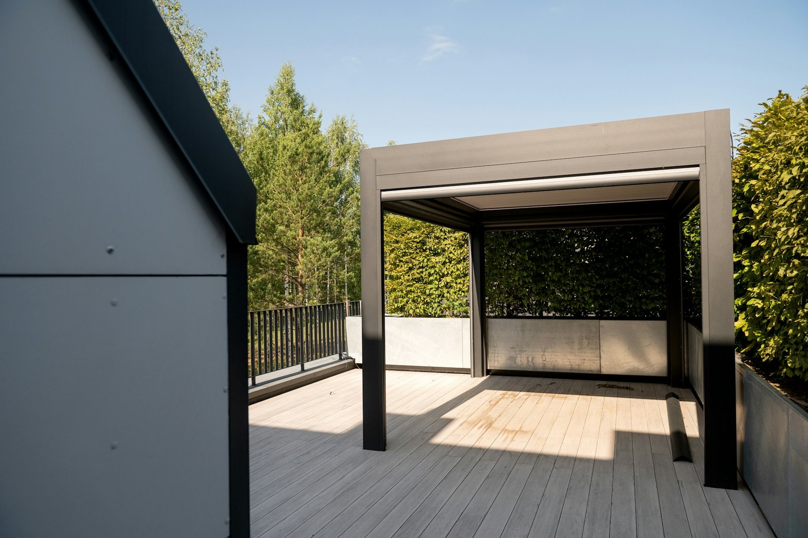 Modern Outdoor Pergola with Trees